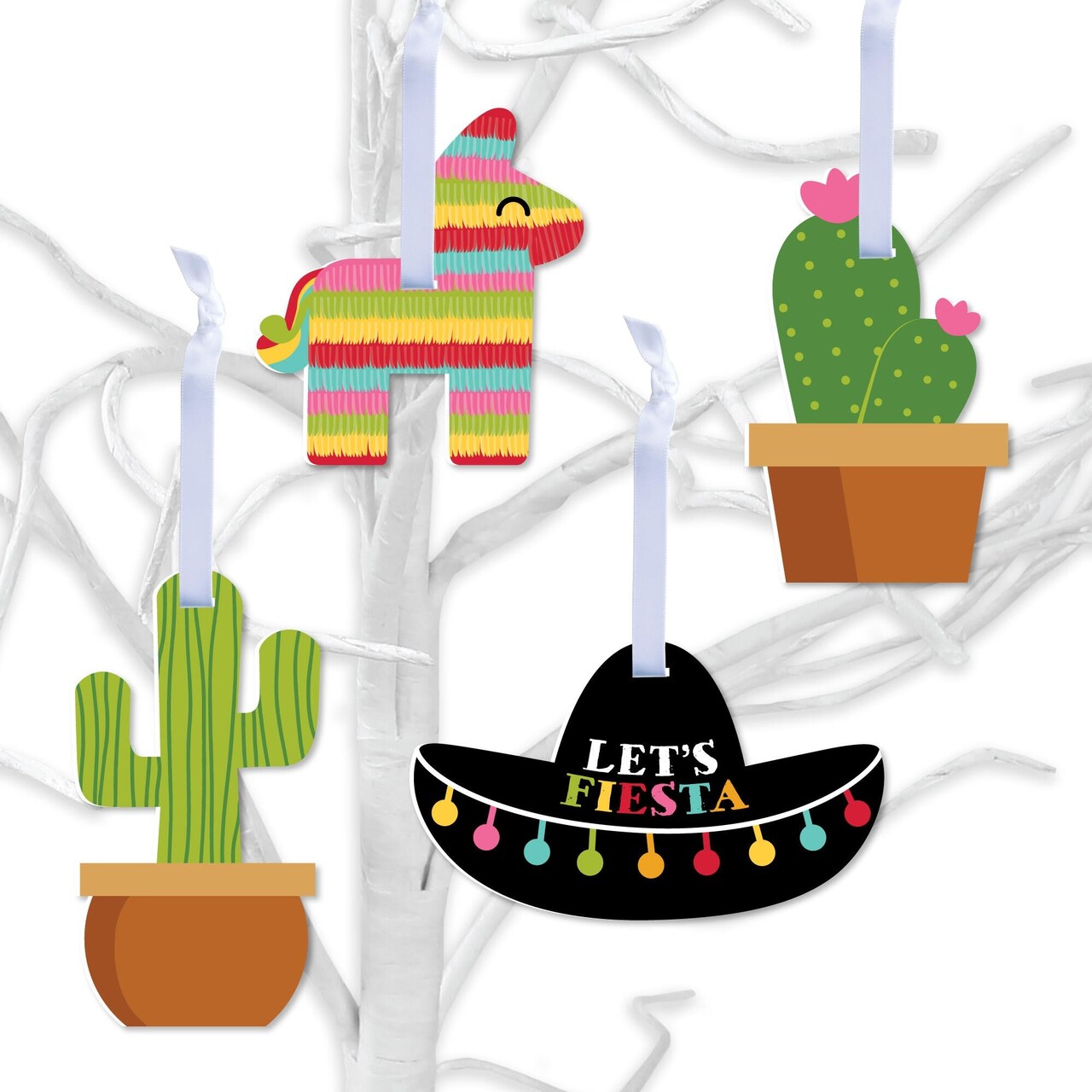 Big Dot of Happiness Let's Fiesta - Fiesta Decorations - Tree Ornaments - Set of 12